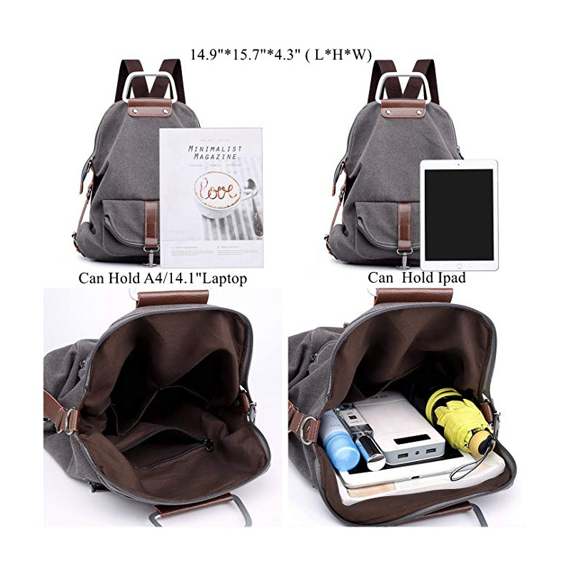 Convertible Backpack and Canvas Shoulder Bag