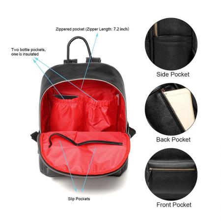 Vegan Leather Diaper Bag Backpack